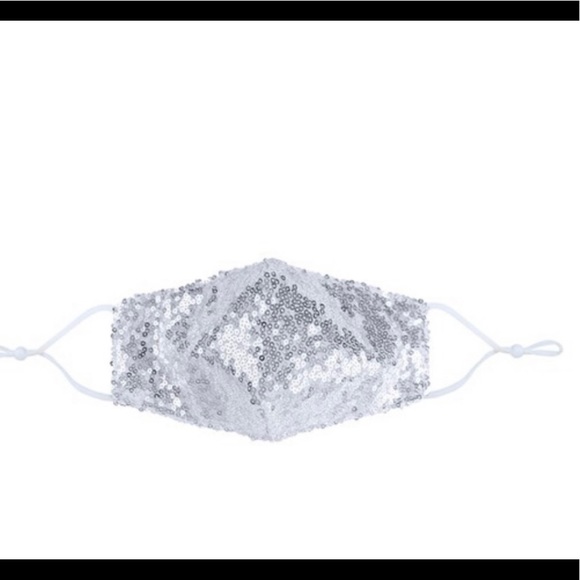 Just In! Silver Sequin Filter Adjustable Face Mask - Picture 2 of 3